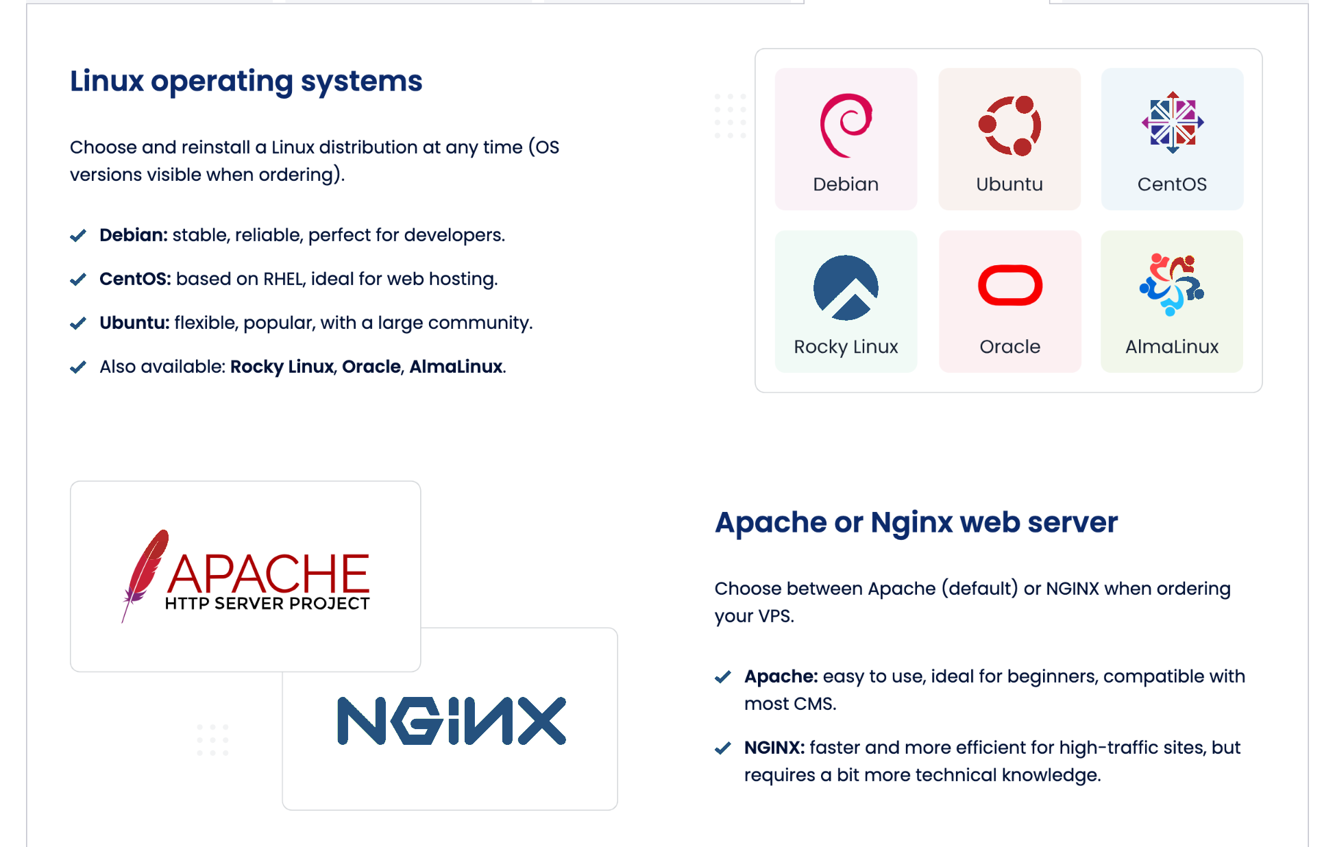 Cloud VPS operating systems and configuration